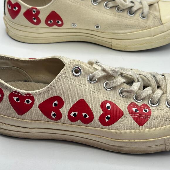 CONVERSE x PLAY Comme des Garçons Chuck 70 Multi Heart Sz 10M 12W - Picture 7 of 9